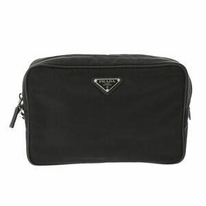 PRADA Black Nylon Clutch Bag